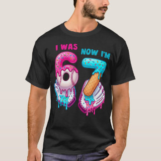7. Geburtstag Ich war 6 jetzt bin ich 7 Jahre alt T-Shirt