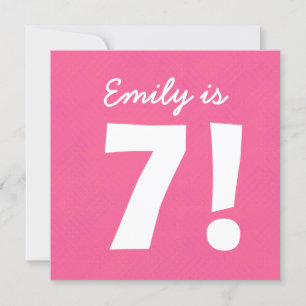 7. Geburtstag Individuelle Name Rosa Punkte für GI Einladung