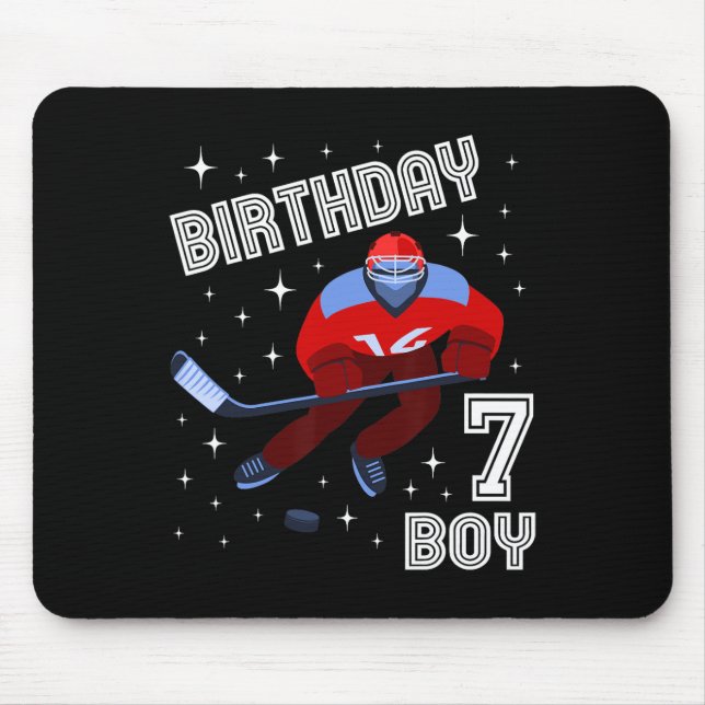 7. Geburtstag Junge Eishockey 7 Jahre alter Spaß B Mousepad (Vorne)