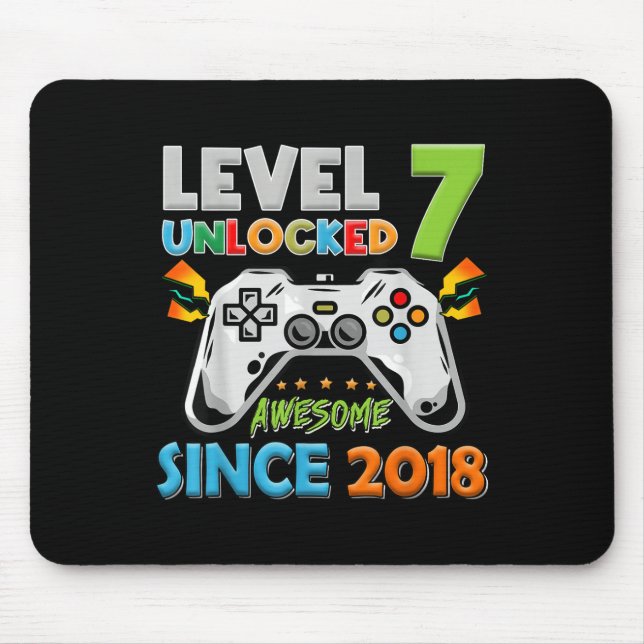 7. Geburtstag Junge Level 7 freigeschaltet Großart Mousepad (Vorne)