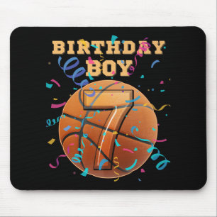 7. Geburtstag Junge Sieben 7 Jahre alter Basketbal Mousepad