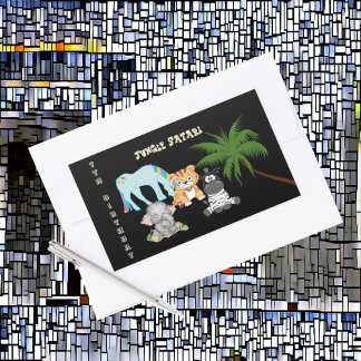 7. Geburtstag Jungle Safari Elefant Zebra Unicorn Rechteckiger Aufkleber