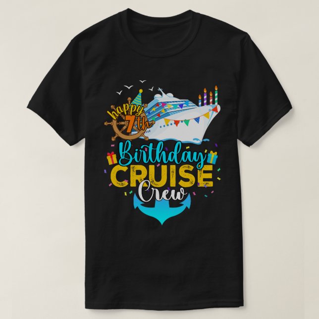 7. Geburtstag Kreuzfahrt Crew T-Shirt (Design vorne)