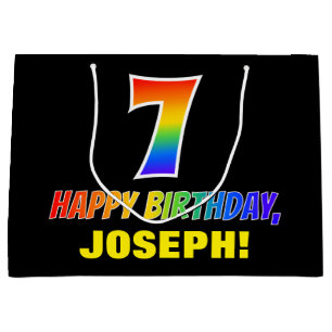 7. Geburtstag: kühl, Spaß, einfach, Regenbogen 7 Große Geschenktüte