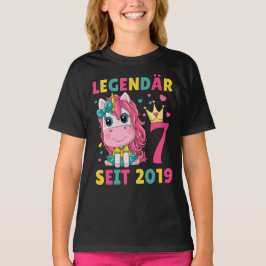 7. Geburtstag Mädchen Einhorn Legendär Seit 2019 T-Shirt