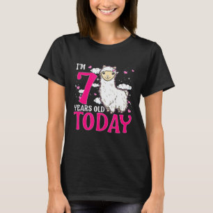 7. Geburtstag Mädchen Llama Party Rosa Alpaka 7 Si T-Shirt