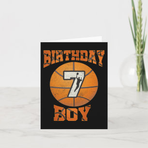 7. Geburtstag Outfit Boy Basketball Sieben 7 Jahre Karte
