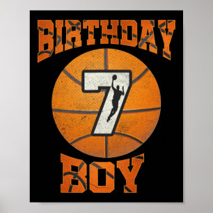 7. Geburtstag Outfit Boy Bysketbyll Sieben 7 Jahre Poster