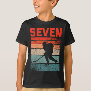 7. Geburtstag Retro Eishockey 7 Jahre Altes Junge  T-Shirt