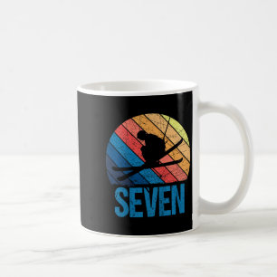 7. Geburtstag Retro Skifahren 7 Jahre Jungen Mädch Kaffeetasse