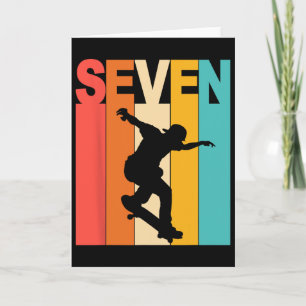 7. Geburtstag Skateboarding 7 Jahre alter Skater-P Karte