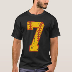 7. Geburtstag Softball Bdy Sieben 7 Jahre altes Mä T-Shirt