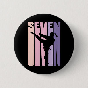 7. Geburtstagsgeschenk Karate Retro Taekwondo Mart Button