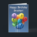 7. Geburtstagskarte farbige Ballons Brother Karte<br><div class="desc">Erstellt aus einem Original Studio Porto Sabbia Foto! Diese farbige Balloons-Geburtstagskarte ist als altersspezifische Karte im Alter von 1 bis 12 Jahren,  in verschiedenen Sprachen,  für verschiedene spezifische (Familien-)Beziehungen und als Geburtstagsparty-Einladung erhältlich.</div>
