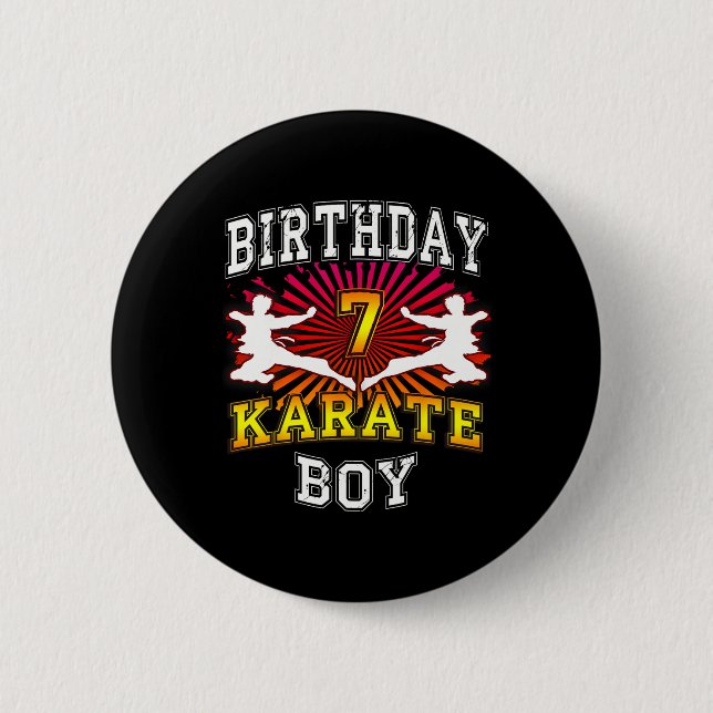 7. Geburtstagskind - Karate 7 Jahre Button (Vorderseite)