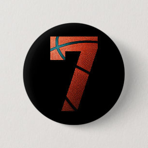 7. Geburtstagsparty Basketball Print Number 7 T-Sh Button
