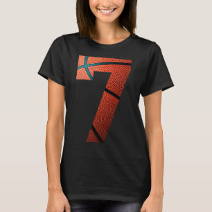 7. Geburtstagsparty Basketball Print Number 7 T-Sh T-Shirt