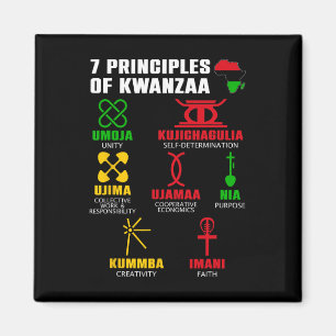 7 Grundsätze der Kwanzaa-Feier Pan African Bo Magnet