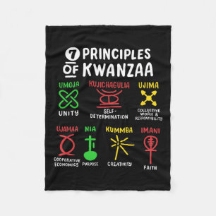 7 Grundsätze der schwarzen Amerikaner aus Kwanzaa Fleecedecke