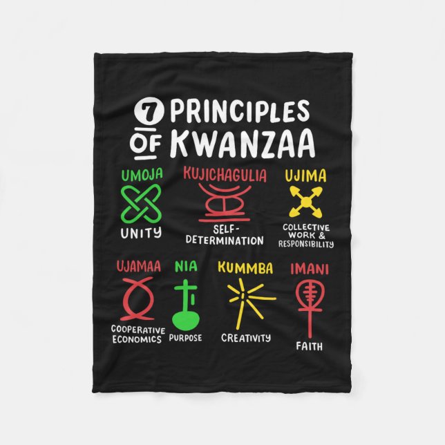 7 Grundsätze der schwarzen Amerikaner aus Kwanzaa Fleecedecke (Vorderseite)