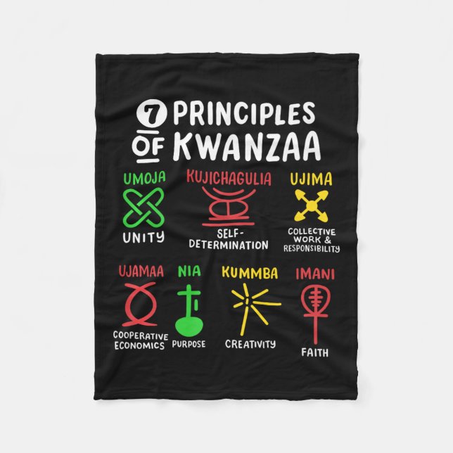 7 Grundsätze der schwarzen Amerikaner aus Kwanzaa Fleecedecke (Vorderseite)