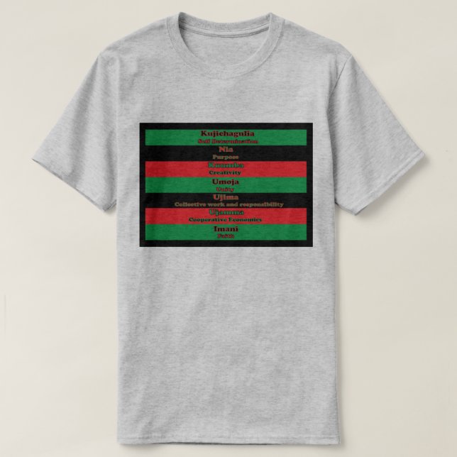 7 Grundsätze des Kwanzaa-Shirts T-Shirt (Design vorne)
