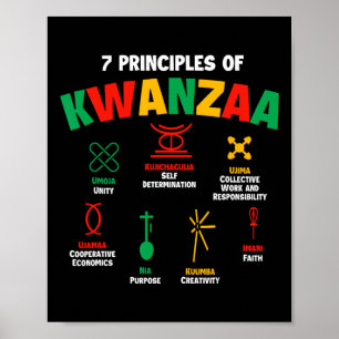7 Grundsätze von Kwanzaa - Afrikanisches amerikani Poster