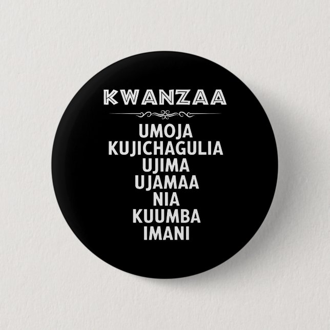 7 Grundsätze von Kwanzaa Button (Vorderseite)