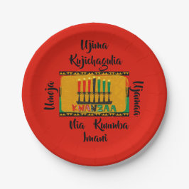 7 Grundsätze von Kwanzaa Candles 7" Pappteller