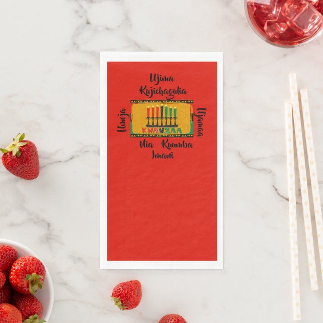 7 Grundsätze von Kwanzaa Candles Serviette (Beispiel)