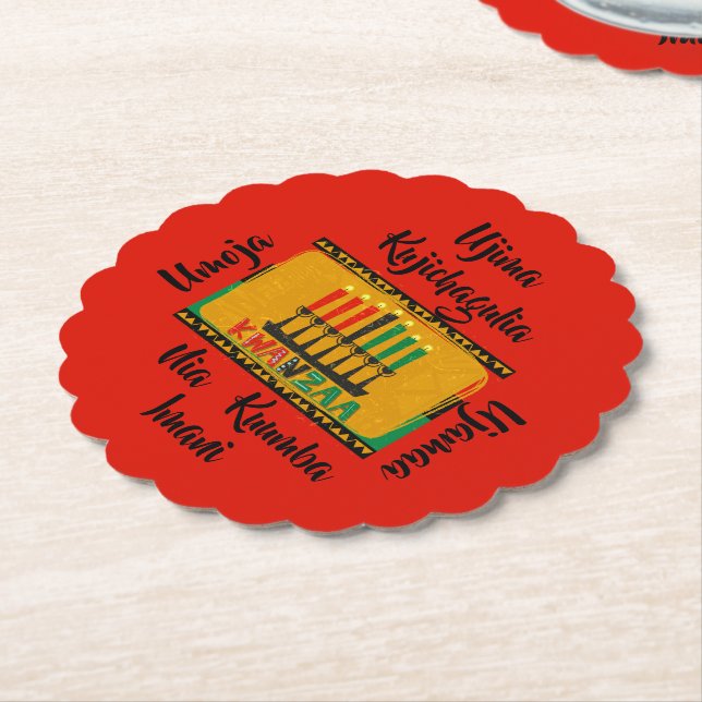 7 Grundsätze von Kwanzaa Candles Untersetzer (angewinkelt)