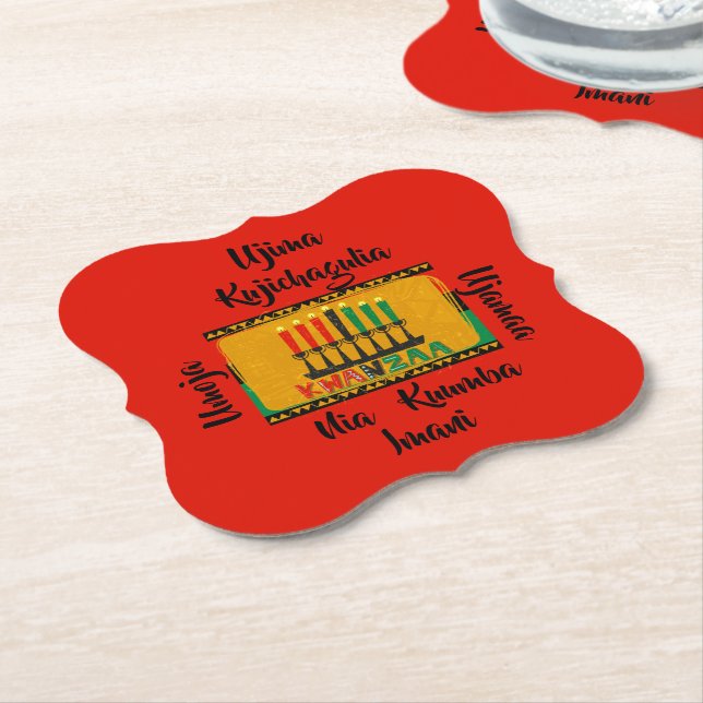 7 Grundsätze von Kwanzaa Candles Untersetzer (angewinkelt)