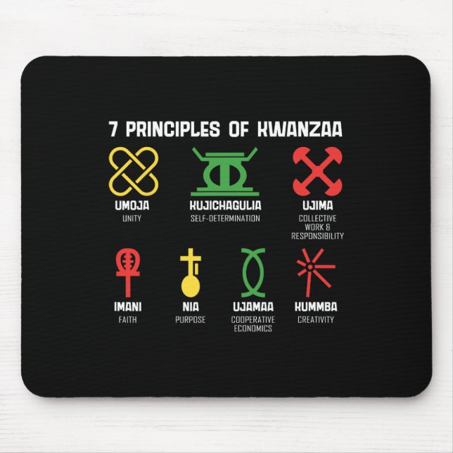 7 Grundsätze von Kwanzaa Happy Kwanzaa African Ame Mousepad (Vorne)