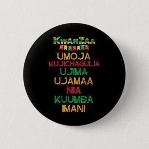 7 Grundsätze von Kwanzaa Happy Kwanzaa, afrikanisc Button