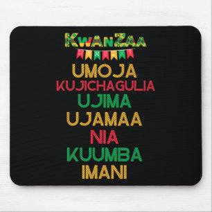 7 Grundsätze von Kwanzaa Happy Kwanzaa, afrikanisc Mousepad