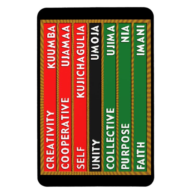 7 Grundsätze von Kwanzaa Magnet (Vertikal)