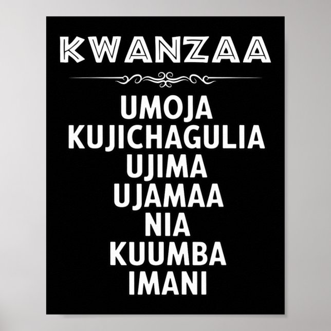 7 Grundsätze von Kwanzaa Poster (Vorne)