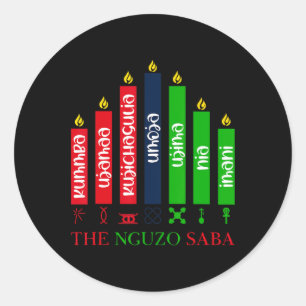 7 Grundsätze von Kwanzaa Runder Aufkleber