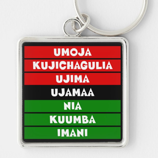 7 Grundsätze von Kwanzaa Schlüsselanhänger (Vorne)