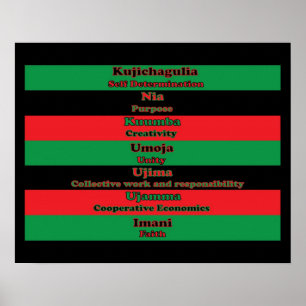 7 Grundsätze von Kwanzaa (Vertikal) Poster