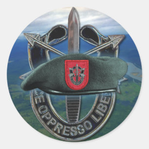7. Gruppe der Sondereinheiten Green Berets Tiersti Runder Aufkleber