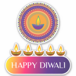 #7.Happy Diwali, das indische Lichtfestival Aufkleber