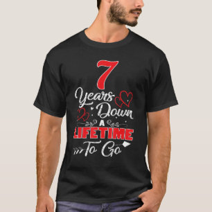 7. Hochzeitsjubiläum 7 Jahre ab Lebenszeit bis T-Shirt