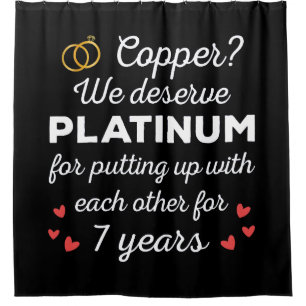 7. Hochzeitstag I - Copper Funny Couple Duschvorhang