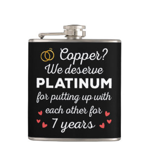 7. Hochzeitstag I - Copper Funny Couple Flachmann