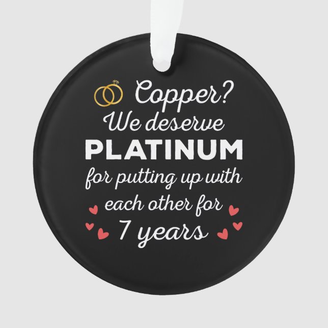 7. Hochzeitstag I - Copper Funny Couple Ornament (Vorderseite)