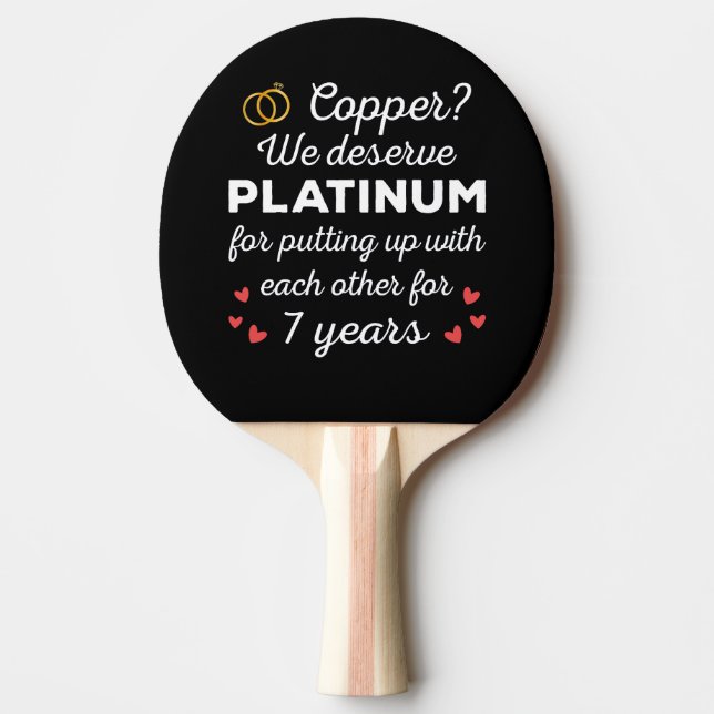 7. Hochzeitstag I - Copper Funny Couple Tischtennis Schläger (Vorderseite)