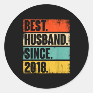 7. Hochzeitstag Ihm Ehemann Runder Aufkleber