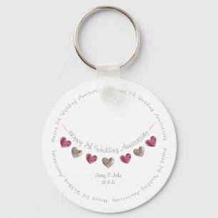 7. Hochzeitstag Wollherz Schlüsselanhänger