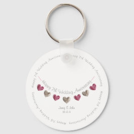 7. Hochzeitstag Wollherzen Schlüsselanhänger